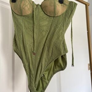 Green Lace Bodysuit